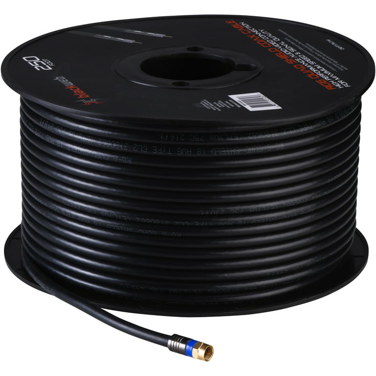 Vericom RG6 Quad Coaxial Cable 1000ft Reel in Box - Black