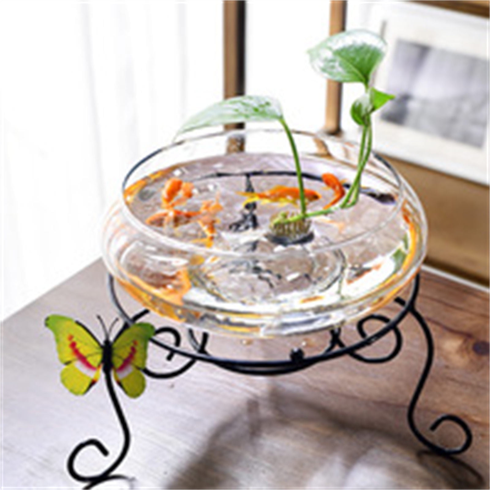 Lotus Bowl Flowerpot Fishbowl Glass Bowl Transparent Fishbowl Vase Bubble Bowl Round Shallow Flowerpot Reptile Fishbowl Aquascape Narcissus Flowerpot Hydroponic Flowerpot Fishbowl Aquarium Pot