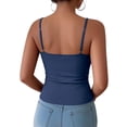 thumbnail image 3 of Bixock Women Built-in Bra Tank Tops Wirefree Solid Color V Neck Cami Top Sleeveless T Shirts Bras With Padded Cups Casual Daily Wear Bras, 3 of 7