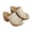 off-white, variant on Women’s Woven Platform Mule Sandals Open Toe Chunky Block Heel Slip On Shoes