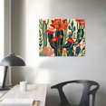 thumbnail image 4 of Orinice  Vintage Mexican Wall Art, Green Plant Cactus Wall Art, Colorful Southwestern Wall Art Canvas, Orange Floral Picture  Rustic Desert Art Botanical Cactus Print  20x16in, 4 of 6