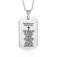 thumbnail image 2 of Personalized Men's Bible Verse Dog Tag Necklace for Men,Customized God Grant Me Serenity Prayer Strength Pendant Stainless Steel Christ Cross Dog Tags Cross Necklaces for Baptism Gift, 2 of 4