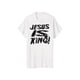thumbnail image 1 of Men's Jesus is King Letter Print Short Sleeve Tee, Loose Casual Comfy T-shirt for Summer, Men's Top for Daily Wear, Tropical Menswear Distressed, 1 of 6