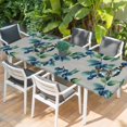 thumbnail image 2 of Blueberry Spring Leaves Table Cloths for 8 Foot Rectangle Tables, Grey Botanical Branches Patio Waterproof Elastic Fitted Tablecloths, Washable Rectangular Table Cover for Camping, 2 of 8