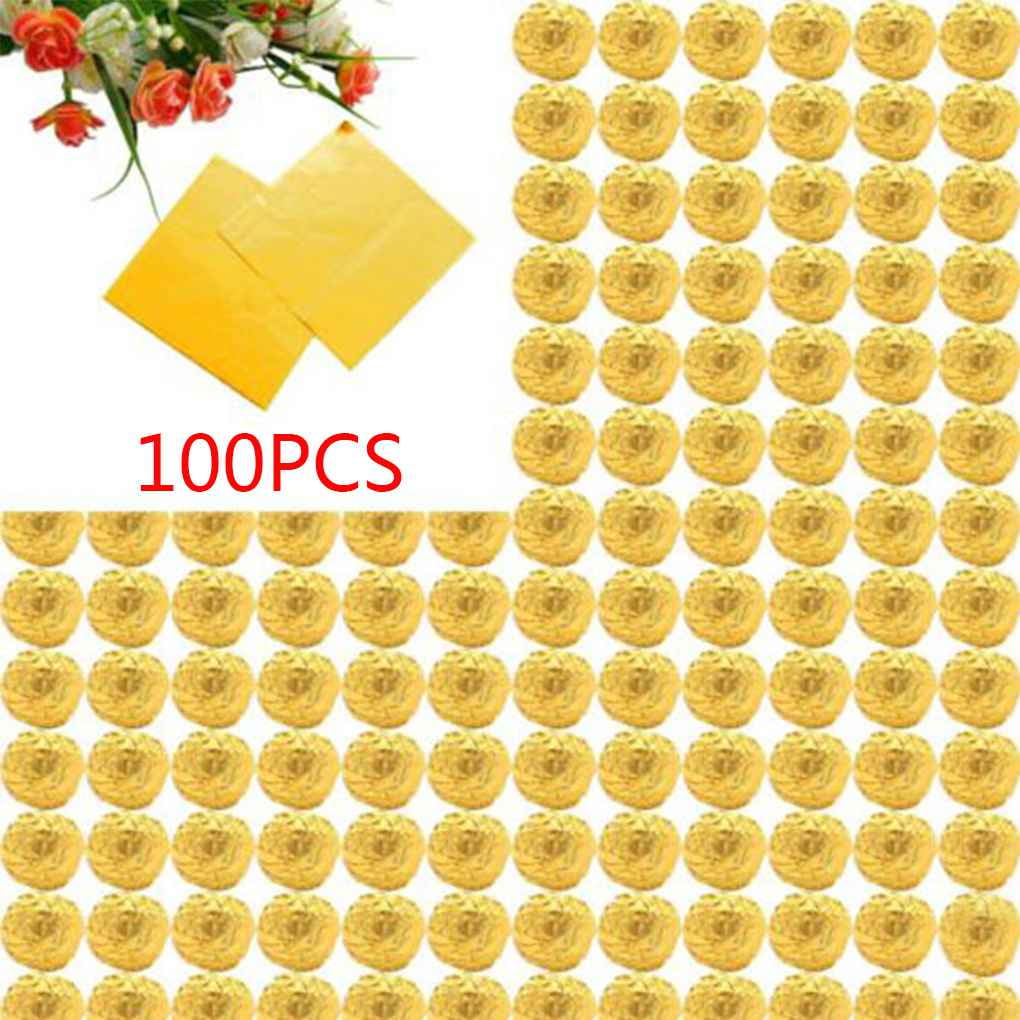 Hi,FANCY 100pcs Square Aluminum Foil Wrappers Colorful Package for Sweets Candy Chocolate Lollipops
