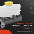 thumbnail image 3 of A-Premium Brake Master Cylinder with Reservoir and Cap Compatible with Jeep Vehicles - Wrangler 1995 L6 4.0L - Replaces# 4761940, 102738, 132738, 3 of 8