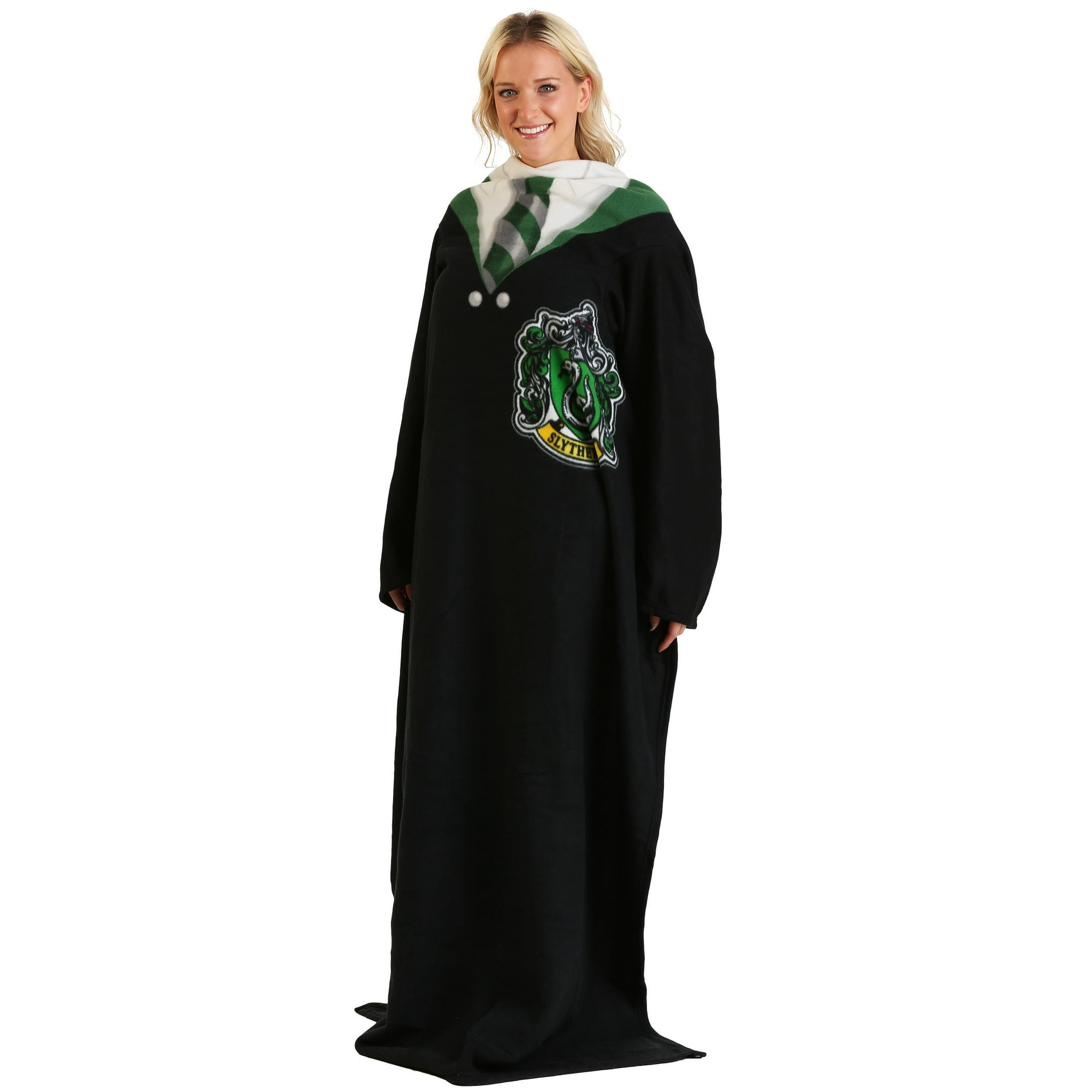 Harry Potter Comfy Throw Blanket With Sleeves 48 X 71 Inches Slytherin Rules
