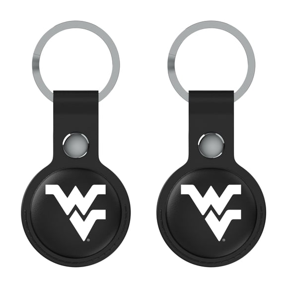 Keyscaper West Virginia Mountaineers Black Leatherette AirTag Holder 2-Pack