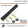 thumbnail image 2 of Universal Fit 5-Inch 13mm Glossy Black Real Carbon Fiber Short Aluminum Antenna Topper For Car SUV Truck, 2 of 6