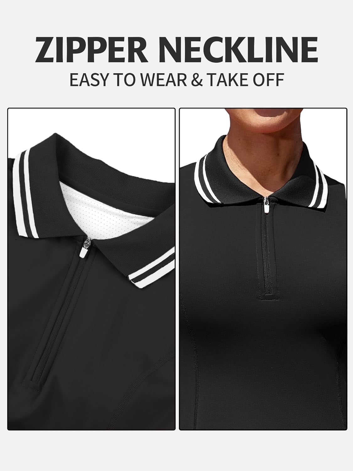ALove Women Tennis Outfit Sports Dress Golf Exercise Dresses with Shorts and Pockets Polo Collar Zipper Athletic Dresses Tennis Dress