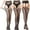 Black2, variant on 3 Pairs Women Fishnet Thigh-High Stockings Tights Suspender Pantyhose Stockings For Women Girls