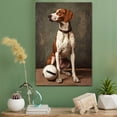 thumbnail image 2 of English Foxhound Cute Dog Volleyball Poster Canvas – Retro English Foxhound Dog Batter in Action With Volleyball for Themed Living Room, 2 of 5