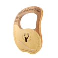 thumbnail image 1 of Strings 19 String Lyre Harp Portable Wooden Resonance Box String Instrument with Tuning Wrench and Picks for Beginners Professionals, 1 of 7