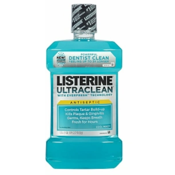 Listerine Ultraclean Antiseptic Cool Mint 1500 mL (Pack of 2) Walmart
