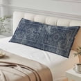 thumbnail image 4 of Boho Blue Body Pillow Covers 20"x60", Vintage Ethnic Modern Geometric Abstract Soft Brushed Microfiber Breathable Throw Pillow Covers, Pillowcase with Zipper for Couch Sofa Bedroom Living Room, 4 of 9