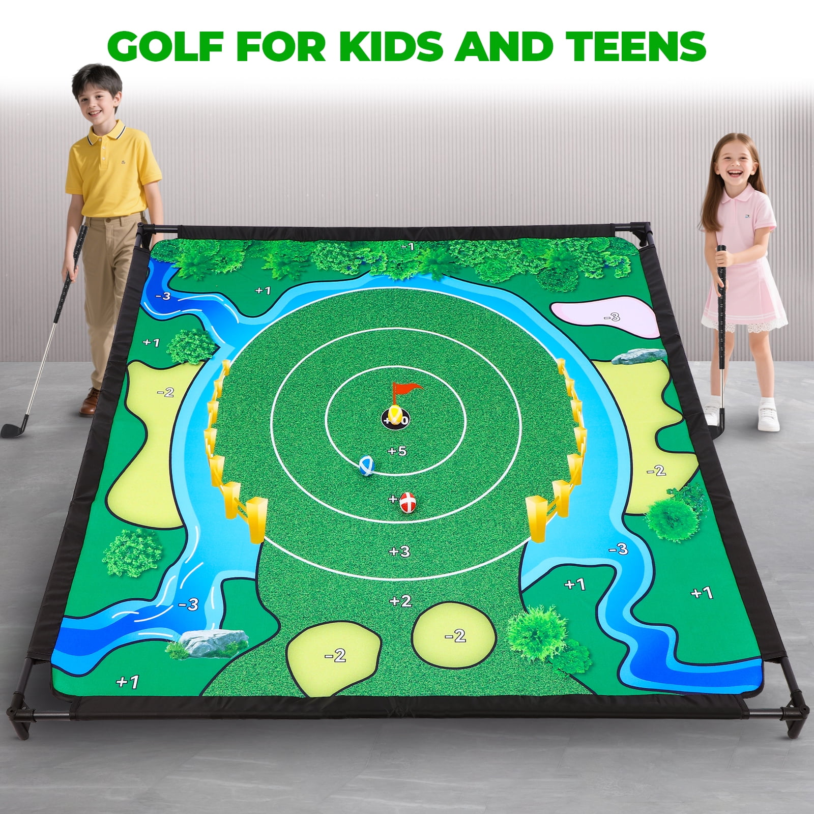 Golf Chipping Game, Golf Game, Balls x 40,The Original Portable Golf Game for Chipping Practice for Family Golfers (Free Adjustable Club x1)