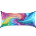 thumbnail image 3 of GZHJMY Satin Pillowcase for Hair and Skin Breathable Slip-Cool, Wrinkle-Resistant Soft and Smooth 20x26In Single Side Envelope Opening Without Zipper Rainbow Circle, 3 of 7