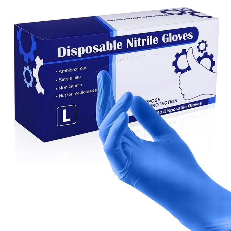 Gloves, Nitrile, Large (Box of 100) - Walmart.com