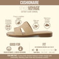 thumbnail image 2 of Cushionaire Voyage Cutout Strap Slides for Women - Slip On Summer Flats, Comfortable and Trendy Vacation Style Sandals for Women, 2 of 20