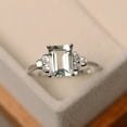 thumbnail image 2 of Natural Certifed 925 Sterling Silver Emerald Cut Green amethyst statement ring Wedding Ring Woman Gift For Her Birthstone Gift, 2 of 3