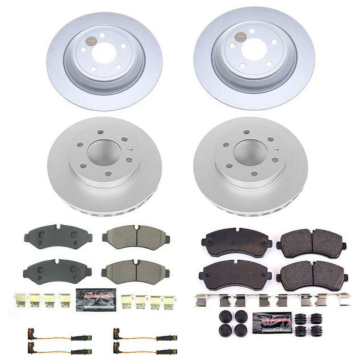 PowerStop Front and Rear Geomet Coated Brake Rotor and Pad Kit Fits: MERCEDES-BENZ Select Models CRK8659