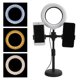 thumbnail image 1 of Soporte de 2 clips para teléfono móvil ANGGREK luz de maquillaje de escritorio regulable con luz LED 6 pulgadas, 1 of 8