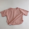 thumbnail image 2 of Zpanxa T-Shirts pour Garçons Couleur Unie Été Mince Manches Courtes Décontracté Col Rond Haut en Coton 5 Ans, 2 of 5