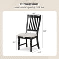 thumbnail image 3 of Giantex Set of 2 Dining Room Chairs w/Solid Wood Legs & Padded Seat Cushions, Black, 3 of 6