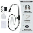thumbnail image 7 of WOWOW Kitchen sink faucet, Black and Chrome kitchen faucet with pull-down spray, 360 degree rotating sprinkler, three spraying modes, pull-down faucet, stainless steel, single handle, high arc, 7 of 7