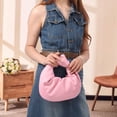 thumbnail image 7 of Soft Leather Dumpling Bag for Women Ruched Knotted Top Handle Tote Cloud Shape Hobo Handbag Clutch Purse, 7 of 7