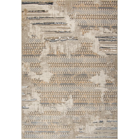 LaDole Rugs Transitional Abstract Rustic Contemporary Area Rug - Premium Durable 5x8 Carpet for Living Room, Bedroom, and Home Office - Multi, 5x7, 5'3" x 7'3" (160cm x 220cm)
