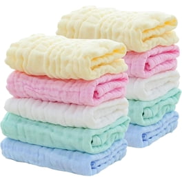 Norinori Baby Msulin Washcloths Newborn Face Towel - Baby Muslin Burp Cloths 10pack Soft Absorbent Natural Cotton Wash Towel 10 X10 Baby Bath Towels Wi