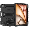 thumbnail image 2 of AMZER TUFFEN Case for iPad Pro 5th Gen with 360 Degree Rotating Kickstand Shoulder Strap and Hand Strap Heavy Duty Protective Rugged Case Cover for iPad Pro 11" M4 2024, Black, 2 of 7