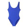 thumbnail image 2 of Traje de baño Bikini de color sólido Traje de baño sexy sin espalda de aguas termales Traje de baño conservador de triángulo de talla grande para mujer, 2 of 2