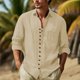 thumbnail image 1 of pstuiky hombres de manga larga, Camisa de manga larga con cuello vuelto y botones sólidos para hombre camisetas de hombre xxl, 1 of 6
