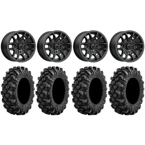 MSA Fang 14" Wheels Black 27" Buck Snort Tires Polaris RZR XP 1000 / PRO XP / Ranger XP 900/1000