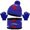 Blue, variant on HNMKIU Winter Knitted Scarf Hat Set For Kids Thermal Neck Warmer Touchscreen Mittens Cold Weather Outdoor Blue - One Size