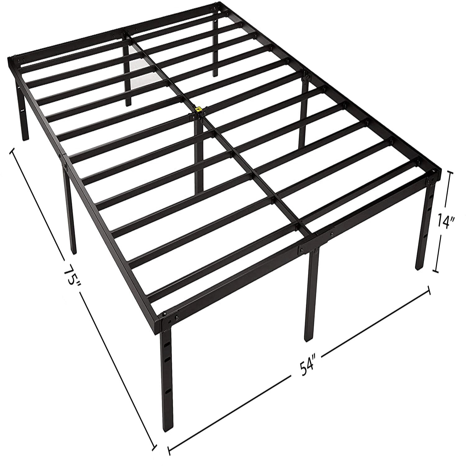 Mainstays 14" Heavy Duty Steel Slat Full Platform Bed Frame, Black ...