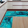 thumbnail image 2 of Kitchen Runner Rug, Abstract Marble Aqua Non Slip Runner Carpet Door Mats Floor Mat for Laundry Bedside Bathroom Bedroom Set of 2, 2 of 6