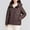 Coffee, variant on Hoode Puffer Coats for Women 2024 Winter Long Sleeve Zip Up Quilted Jacket with Pockets Lightweight Padded Warm Outerwear