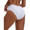 thumbnail image 2 of Unique Bargains Women's Cotton High Waist Bright Trim Briefs L White, 2 of 6