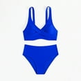 thumbnail image 5 of Pimfylm Women's Bikini Swimsuits Crop Top High Waisted Bikini Set Two Piece Bathing Suit Swimsuits Swimwear(Blue,M), 5 of 9