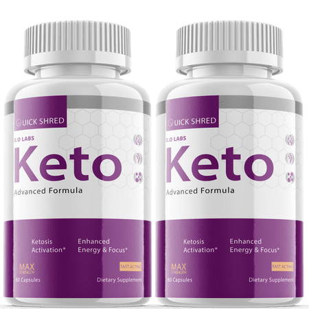 (2 Pack) Quick Shred Keto Pills - Advanced Ketogenic Blend, Go Ketones, Ketosis Booster, Appetite Control & Suppressants - 120 Capsules