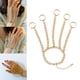 thumbnail image 1 of Moda Punk anillos pulsera Metal Unisex capas Vintage muñeca cadena regalos para el Día de San Valentín joyería de fiesta con 5 anillos cadena de mano Oro Yinane Pulsera punk, 1 of 8