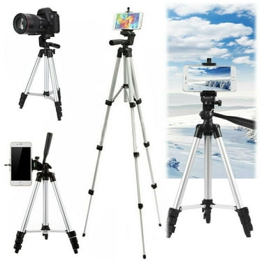 TIANLAIMEI Camera Tripod Stand, Lightweight, with Phone Holder for Universal Cell Phones, Silver