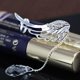 thumbnail image 2 of Mujeres alas de ángel cristal plata esterlina Zirconia cúbica cristal oreja brazalete pendientes colgantes Zhivalor LN-1491, 2 of 3