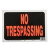 Hy-Ko 8.5 x 12 Plastic No Trespassing Property Sign, Bold Colors