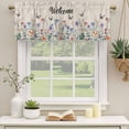 thumbnail image 3 of 4th of July Valances for Windows, Decorative Rod Pocket Window Valance Curtains, Spring Floral Love Heart Independence Day Pastoral Short Curtain Drapes for Living Room, 2 Panels, 42" W x 18" L, 3 of 8
