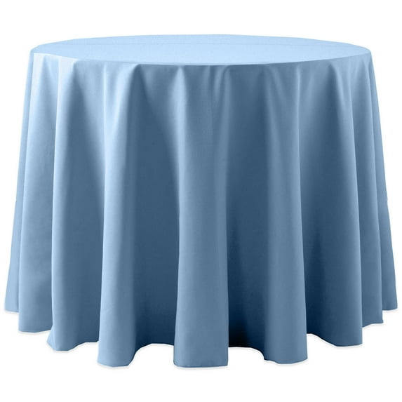 Ultimate Textile (3 Pack) Cotton-feel 96-Inch Round Tablecloth - for Wedding and Banquet, Hotel or Home Fine Dining use, Light Baby Blue