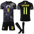 thumbnail image 1 of Raphinha Brazil Football Jersey Short Sleeve Adult Kids 2025-2026 with Socks No.11, 1 of 2